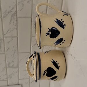 Vintage Country Squire Cream And Sugar Set | Glazed Handmade Pottery